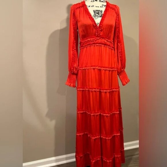 Chelsea Violet XS Dress Satin Plisse Red TAILORED Tailored down to XXS - Picture 1 of 5